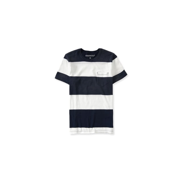 Aeropostale - Camiseta básica con rayas de barra para hombre, azul, XX-Large Aeropostale Camiseta básica