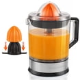 thumbnail image 1 of Elite Gourmet ETS740 BPA-Free Electric Citrus Juicer with 2 Cones, Compact, Large Volume, Pulp Control, Oranges, Lemons, Limes, Grapefruits with Easy Pour Spout, 1.2L, Black/Stainless Steel, 1 of 8