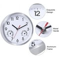thumbnail image 3 of MOYISHI 8 "Wall Clock with temperature and humidity battery powered Aluminum Frame Wall Clock Sweeping Silent Motion Precision Clock Kitchen Living Room Bedroom Office decor, 3 of 7