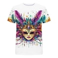 thumbnail image 5 of QQAMB Mardi Gras Shirt for Women Crewneck Carnival Outfits Holiday Party Short Sleeve Graphic Tees Purple M, 5 of 6