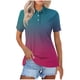 thumbnail image 2 of Fiudx Ofertas Del Día Blusa con Botones y Cuello Vuelto de Manga Corta con Estampado Cómodo E Informal para Mujer a La Moda, 2 of 5