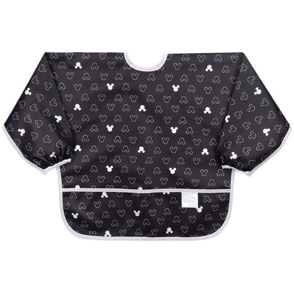 Bumkins Disney, Sleeved Bib for Baby and Toddler Ages 6-24 Mos - Mickey Mouse Icon