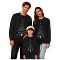 thumbnail image 4 of Linfrsh Christmas Pajamas Family Merry and Bright Shirt Christmas T-Shirts for Family Couple Outfit Tee Christmas Top Parent-Child Long Sleeves Black,6Y, 4 of 7