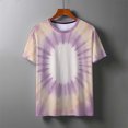 thumbnail image 4 of PNTUTB Summer Women's Casual Fashion Tie Dye Gradient Crew Neck Pullover Short Sleeve Loose Comfortable Tops, 4 of 6