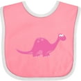 thumbnail image 3 of Inktastic Pink Dinosaur Girls Baby Bib, 3 of 4