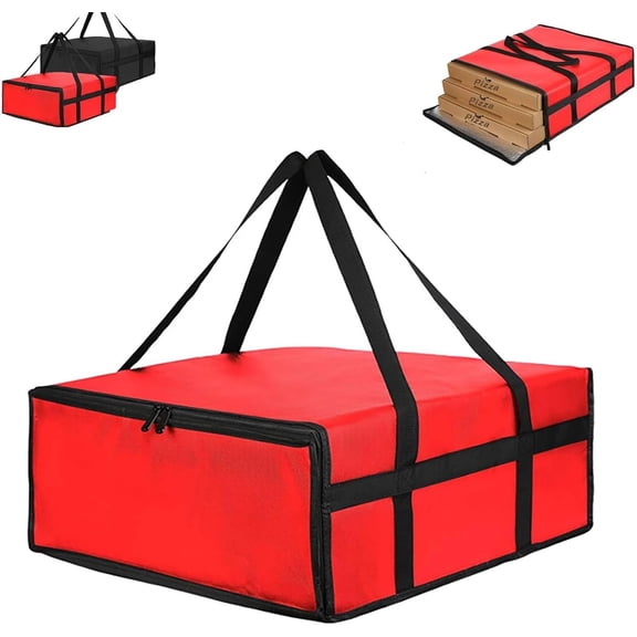 Basysin 2026 Upgraded Pizza Carrier Insulated Bags Large for Deliveries, Insulated Pizza Carrier Delivery Bag 20x20in Food Bag for Personal and Professional Use (Red)