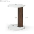 thumbnail image 2 of Mesa de extremo en forma de C, mesa lateral pequeña para sofá, mesa de sofá con marco de madera para sala de estar, 2 of 5
