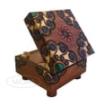 thumbnail image 3 of Handcrafted Solid Wood Carved and Painted Floral Secret Puzzle Box QGM16130, 3 of 5