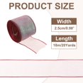 thumbnail image 2 of Uxcell Sheer Organza Ribbon, Sparkly Gifts Wrap Ribbons for Wedding Party Cake Flower Wine Red, 2 of 5