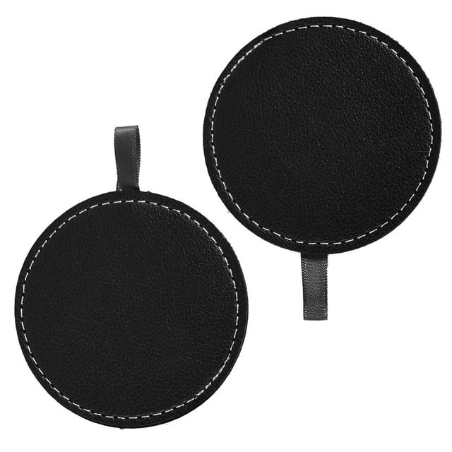 unbranded 1Par Absorvente Tapete Para De Cuero Artificial Negro Con Aislamiento Térmico Para Auto