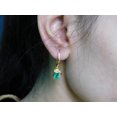 thumbnail image 2 of 2.20 Carats Natural Emerald Dangle In 14k Solid Gold May Birthstone Earrings, 2 of 6
