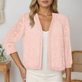 thumbnail image 2 of Bibifish Womens Cardigan Sweaters Short Sleeve Open Front Elegant Lace Sweaters Fall Casual Solid Color Lightweight Soft Ladies Kint Tops, 2 of 5