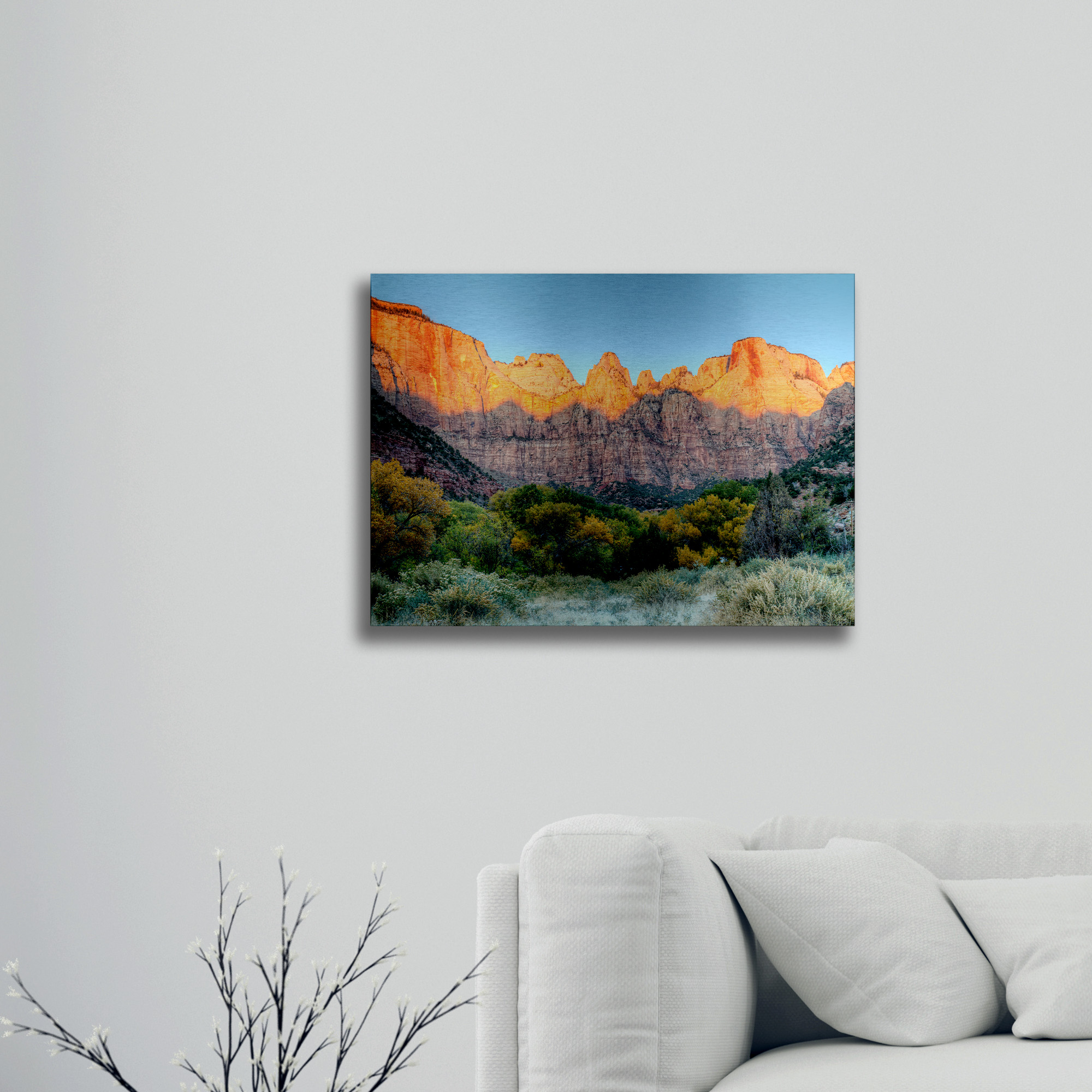Trademark Fine Art 'Zion Sunrise' Brushed Aluminum Wall Art Art by Pierre Leclerc