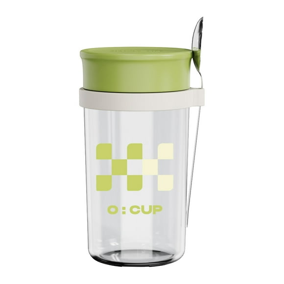 Portable Graduated Breakfast Glass Jar And Coffee Cup With Lid Spoon