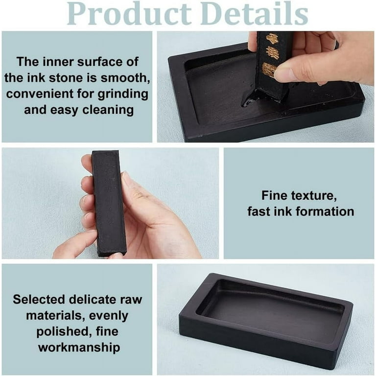 Chinese Traditionele Inktsticks Inkstone Water Drop Kit Hui Mo Solid Ink Zwart voor Chinese Kalligrafie Schilderen (Hui Inkt Set
