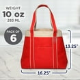 thumbnail image 5 of 6 Donna Polyester Tote Bags Set - Two Tone, Reinforced Straps, Wide Gusset, Everyday Use - Red, 5 of 5
