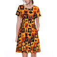 thumbnail image 1 of Balery Halloween Vestidos sueltos de manga corta para mujer, vestidos de verano 2025, vestidos casuales de corte A con vuelo., 1 of 6