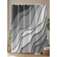 thumbnail image 4 of Modern Abstract Shower Curtain Set ，Waterproof Fabric Shower Curtains Geometric Black Grey Gradient Shower Curtains for Bathroom,Bathroom Decor 66"x72", 4 of 6