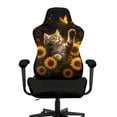 thumbnail image 3 of Whosucclay Cat Butterfly Sunflower Print Office Computer Game Chair Slipcovers Machine Washable Non-Slip Computer Chair Seat Slipcovers with Armrest Covers Gamer Chairs Protector, 3 of 8