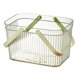 thumbnail image 1 of Cesta Organizadora De Baño De Gran Capacidad Con Boca Ancha, Orificio De Drenaje, Diseño Elegante A Rayas Transparentes, Organizador De Almacenamiento De Ducha Con Asa Para, 1 of 8