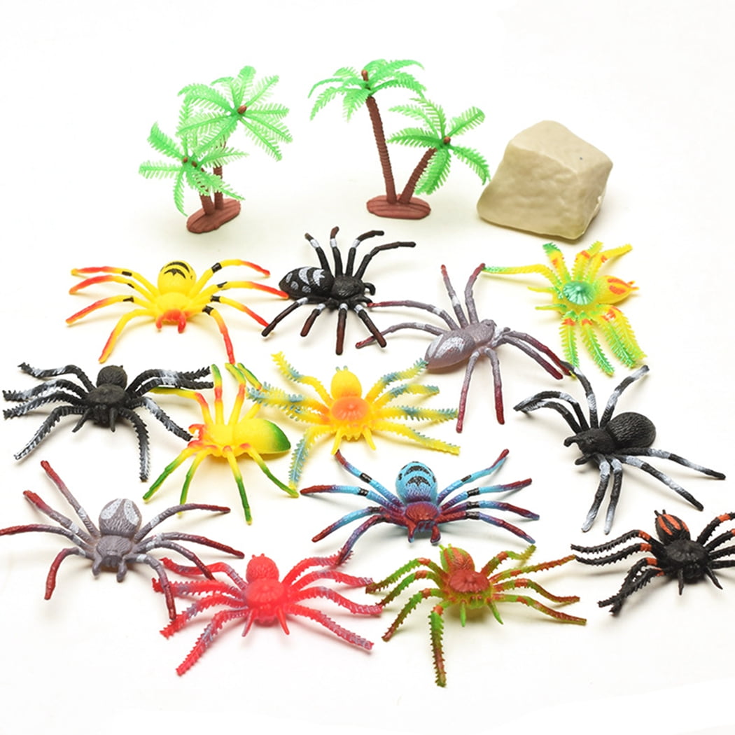 500PCS Plastic Black Spider Trick Play Toy Party Haunted House Decor 