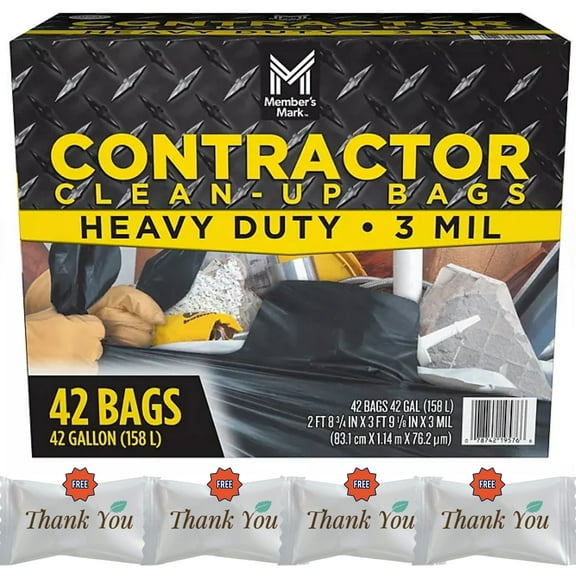 Memmber's Mark Commercial Contractor 42-Gallon Clean-Up Bags, 42 ct.