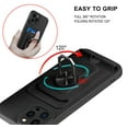 thumbnail image 3 of Funda protectora ZHAOCHENG para iPhone 14 con tarjetero multifuncional y anillo magnético a prueba de golpes negro, 3 of 5