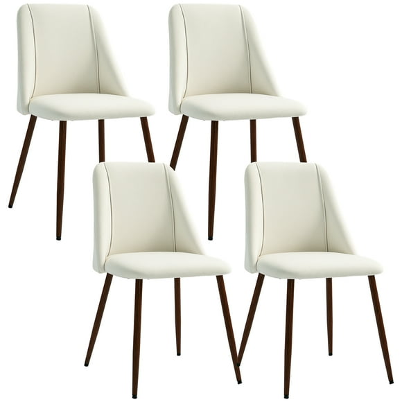 HOMCOM Dining Chairs Set of 4, Accent Chair with Velvet-touch Upholstery