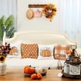 thumbnail image 2 of Fall Pillow Covers 20 x 20 Inch Set of 4, Striped Buffalo Plaid Polka Dots Pumpkins Leaves Decorative Farmhouse Throw Cushion Cases Indoor Decoration Home Decor for Sofa Couch (Orange) G402-20, 2 of 6