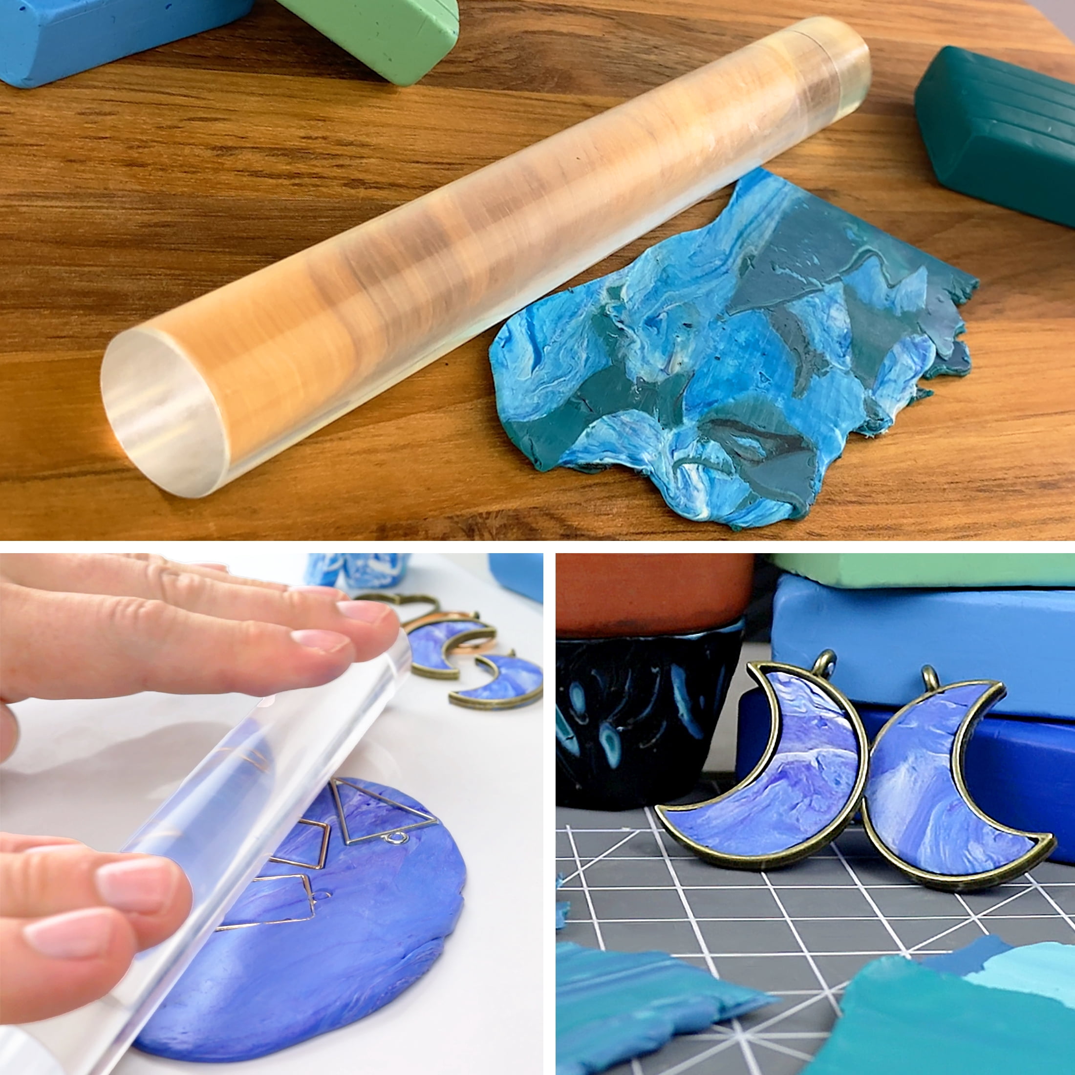 ArtSkills Art Elements Acrylic Clay Roller, 8 inch, Clear Clay Rolling Tool