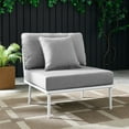 thumbnail image 2 of Lounge Middle Chair, White Grey Gray, Aluminum, Metal, Fabric, Modern Contemporary, Outdoor Patio Balcony Cafe Bistro Garden Furniture Hotel Hospitality, 2 of 8