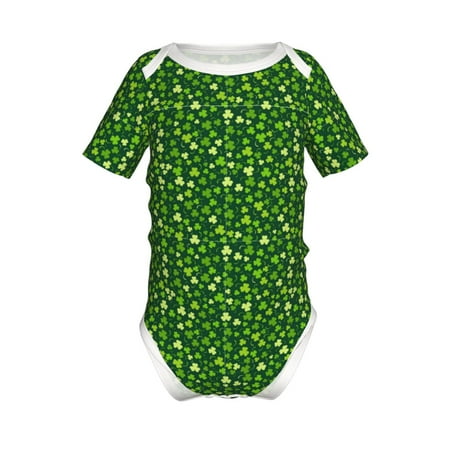 

Lukts Happy St. Patrick s day Print Baby Short Sleeve Romper Onesie for Newborn Baby Boys and Girls-6 Months