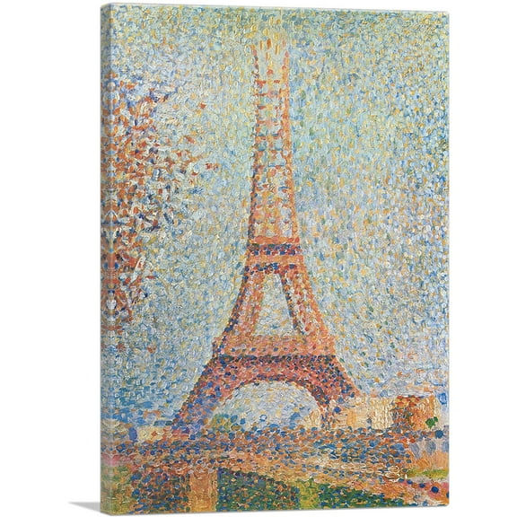 ARTCANVAS The Eiffel Tower 1889 Canvas Art Print by Georges Seurat - Size: 26" x 18" (0.75" Deep)
