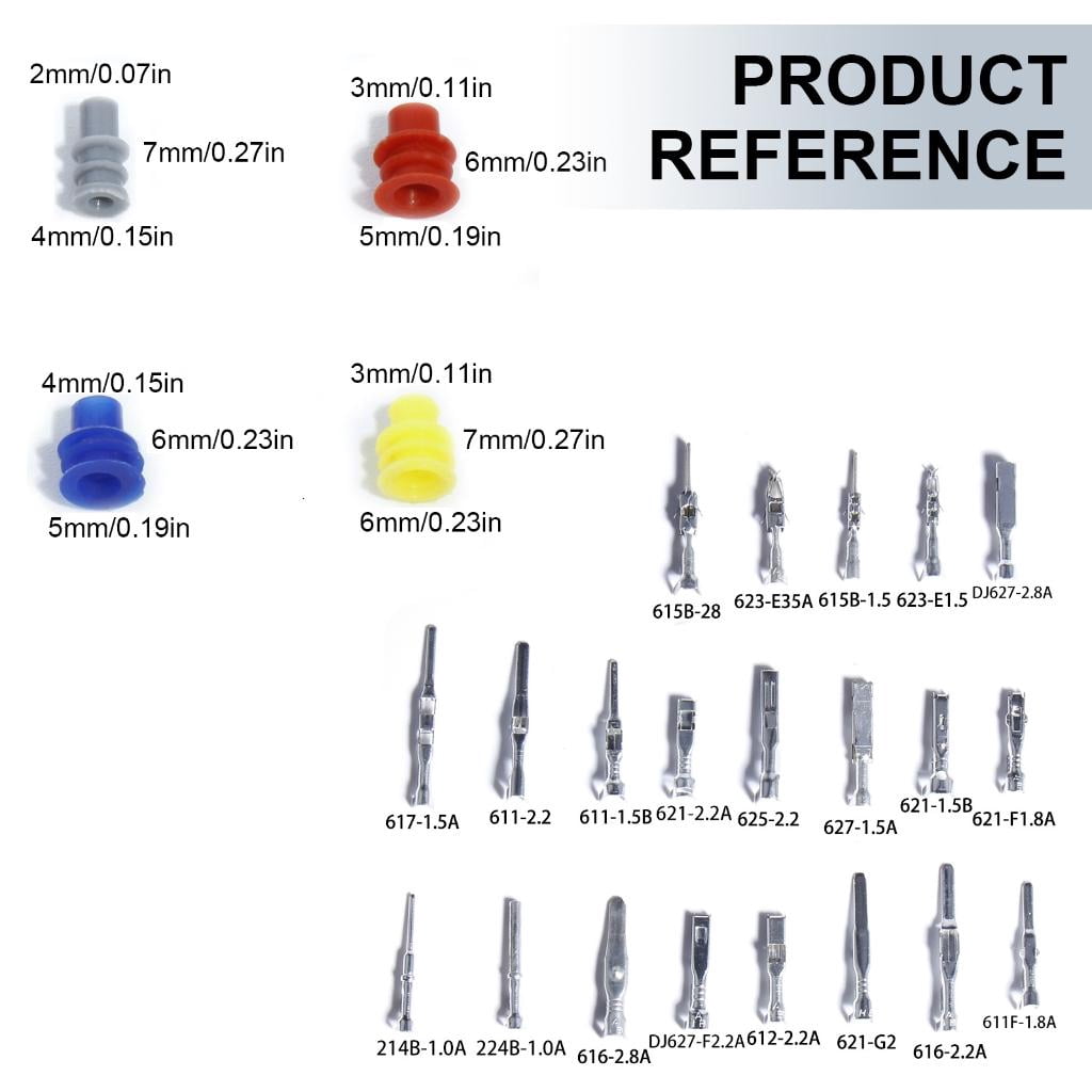 Electrical Pin Connectors 420Pcs Car Wire Terminals Connector Pin 1/1.5/1.8/2.2/2.8/3.5mm Automotive Pin Connector