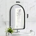 thumbnail image 6 of Clavie Arched Mirror with Metal Frame, 20" x 30" Vanity Mirror for Bathroom Bedroom, Decorative Wall Mirror for Entryway Livingroom, Black, 6 of 7