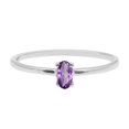 thumbnail image 2 of Bague de Fiançailles pour Femmes, Forme Ovale 5X3mm, Améthyste, Argent Sterling 925 Solitaire, 2 of 4