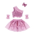 thumbnail image 4 of YiZYiF Girls Jazz Ballet Dance Performance Outfit Sequin Tops with Tutu Skirt Set,Sizes 4-14, 4 of 5