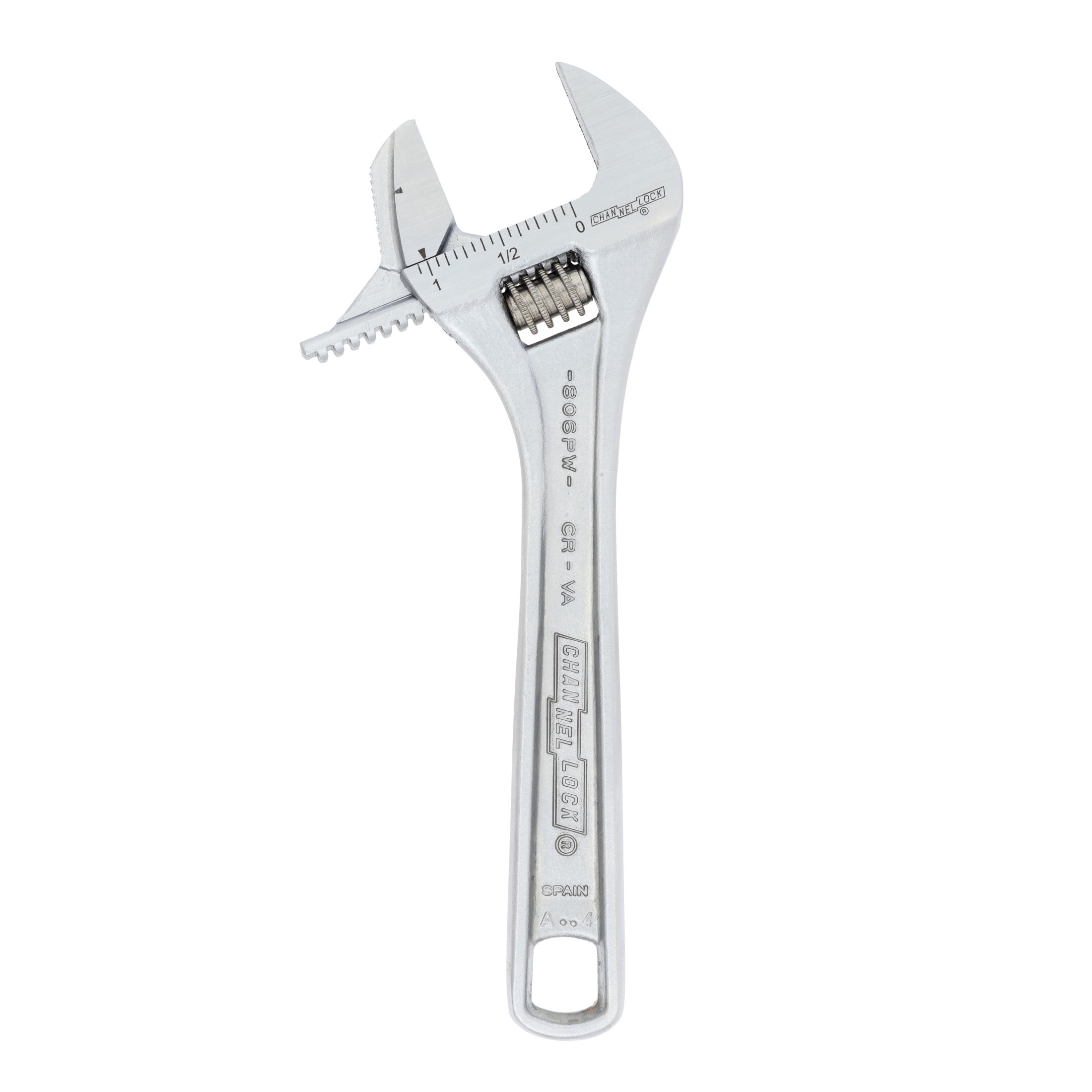 CHANNELLOCK 6-inch Reversible Jaw Adjustable Wrench, Precise 1.06-inch Wide Mouth Jaw Capacity (806PW)