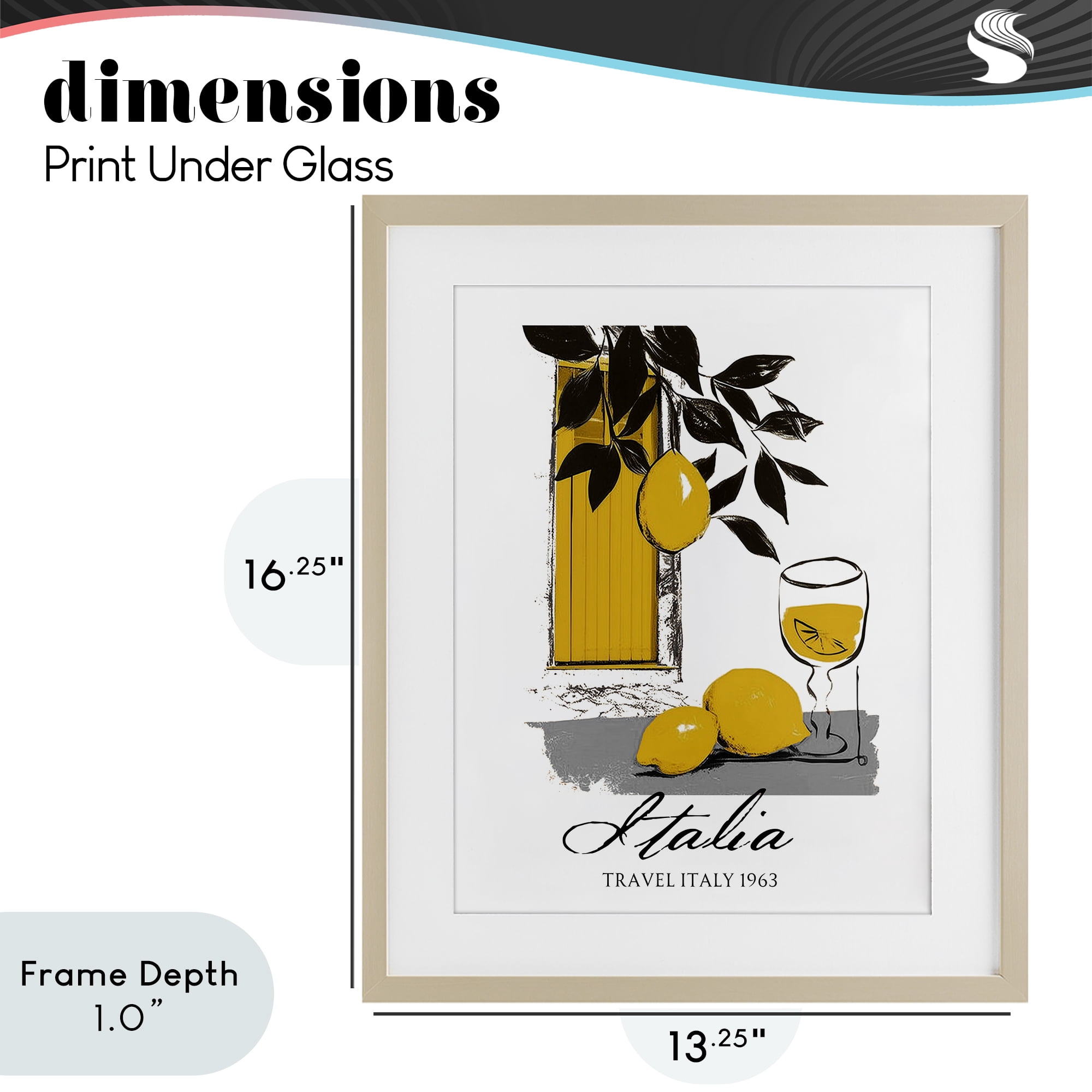 Stupell Industries Travel Italia Lemons Birch Framed Print Under Glass, design by Annabelle Hall