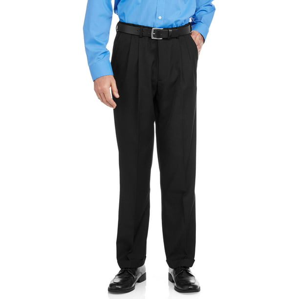 GEORGE - Big Men's Adjustable Waist Pleated Dress Pant - Walmart.com ...