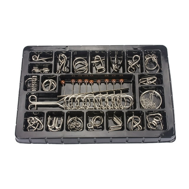 Shisuyan 20 Sets Sticks and Rings Puzzle Nine Rings Puzzle Metal Assorted Color Creativity