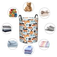 thumbnail image 3 of Lsque Industrial Transportations pattern Laundry Hamper Basket, Tall Woven Rope Hamper Basket for Clothes, Lightweight Storage Basket, Collapsible Waterproof-, 3 of 8