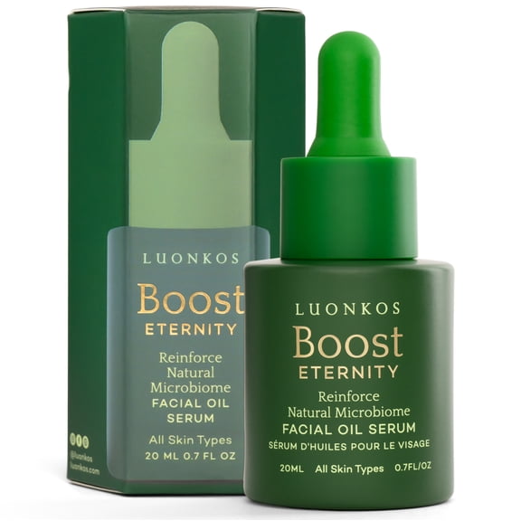 LUONKOS Eternity Facial Serum, Oil-Based Alternative to Vitamin C Face Serum for Women Non-Greasy Serum with Squalane Oil, Sea Buckthorn & Nordic Forest Microbes - For all Skin Types - 20ml
