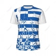 thumbnail image 3 of Exclusive design Greece Flag Grain 3D Printed Men For Running Bike Soccer Tennis Fitness Sports tshirt Mesh Fans Short T-shirt, 3 of 11