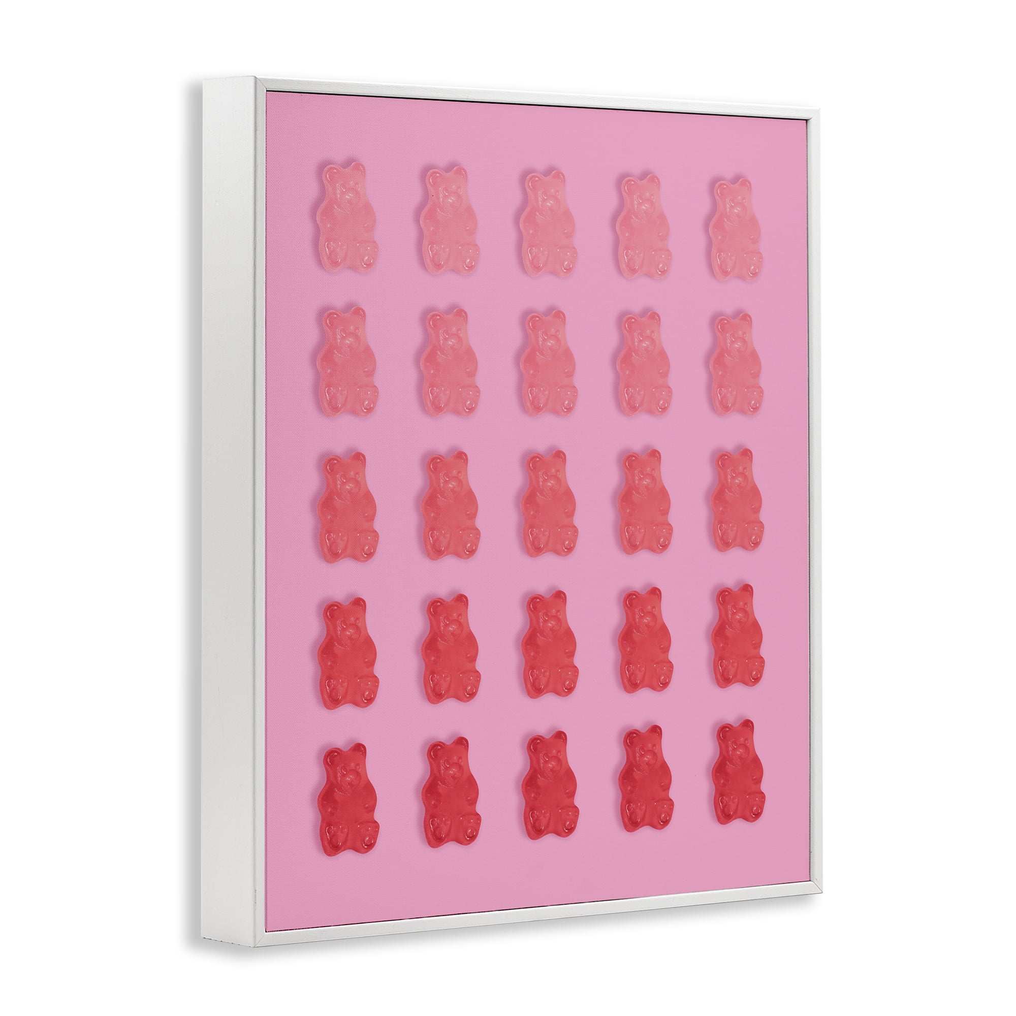 Stupell Industries Sweet Pink Gummy Bears White Framed Giclee Art, design by LISH Creative