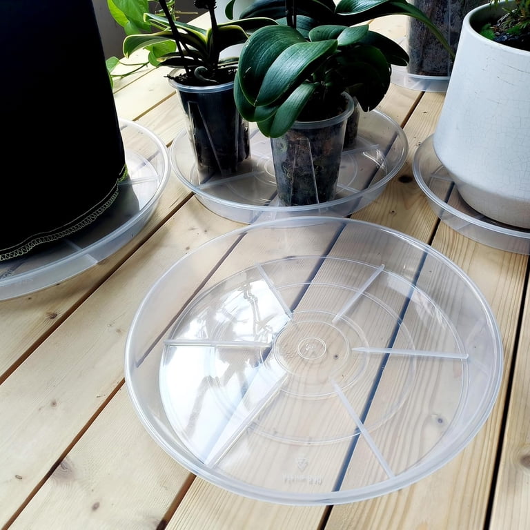 6-Pack Plant Saucer Tray – 6 Inch Diameter, Black Plastic, Durable Indoor Plant Drip Tray