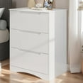 thumbnail image 4 of Aiho 3 Drawer Dresser, White Wood Storage Cabinet with Cutout Handles for Bedroom, White, 4 of 10