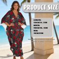 thumbnail image 7 of Xixirimido Gothic Skull Red Roses Print Women Kaftan Dresses Plus Size Beach Cover Up Deep V-Neck Batwing Sleeves Swimsuit Coverups Summer Caftan Dress, 7 of 7