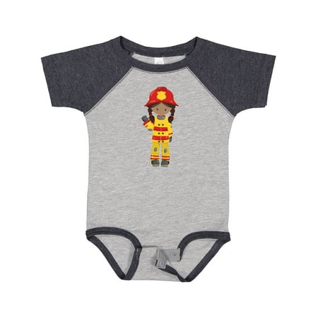 

Inktastic African American Girl Girl Fireman Firefighter Gift Baby Girl Bodysuit