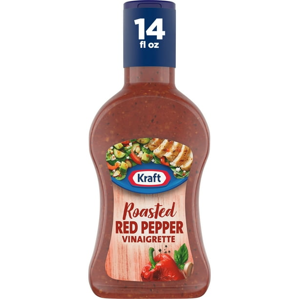 Kraft Roasted Red Pepper Vinaigrette Salad Dressing, 14 fl oz Bottle